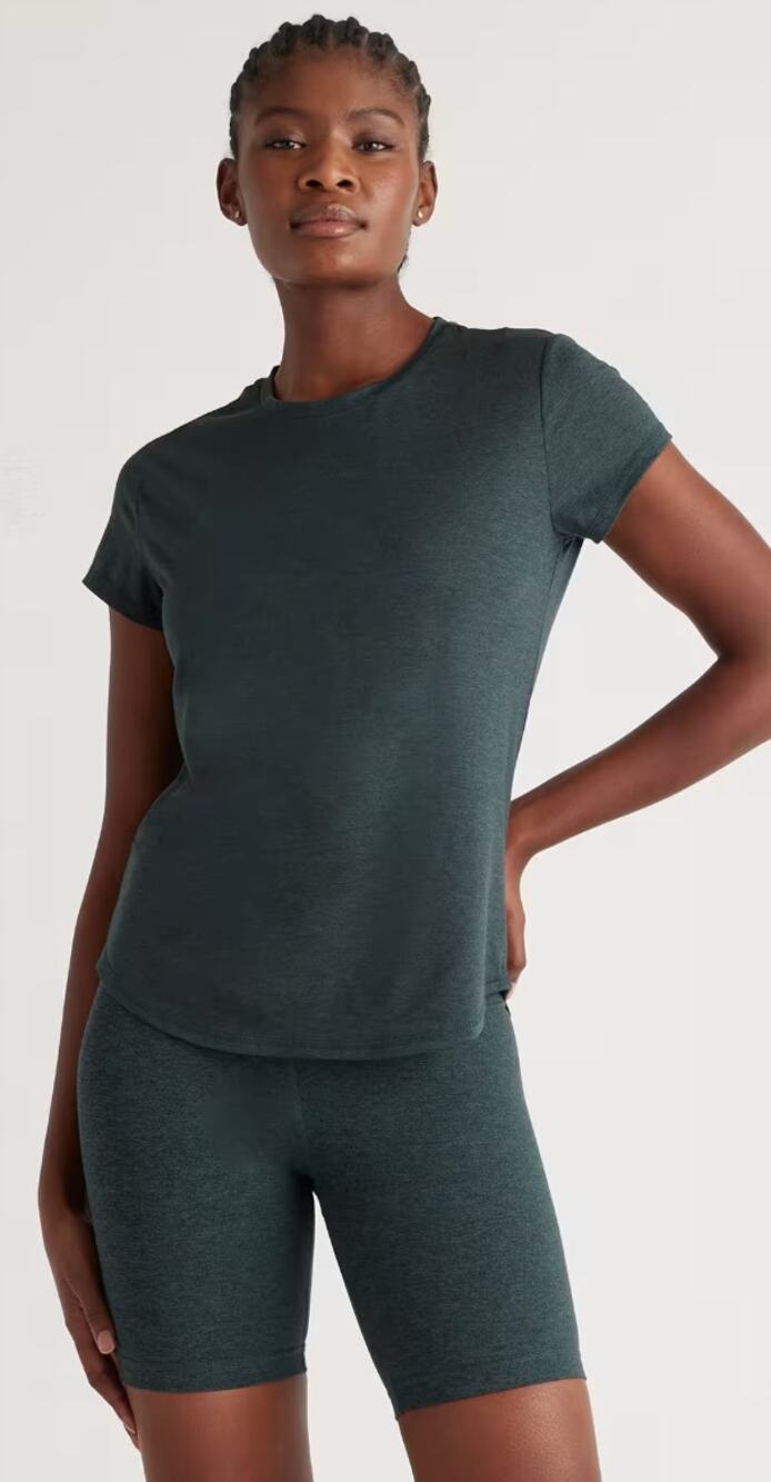 Quince Flowknit Breeze Performance Tee Green Size M